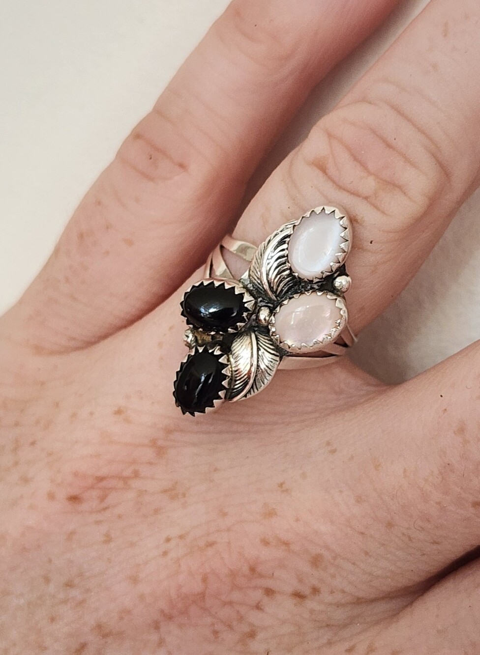 Onyx / MOP Sterling Ring